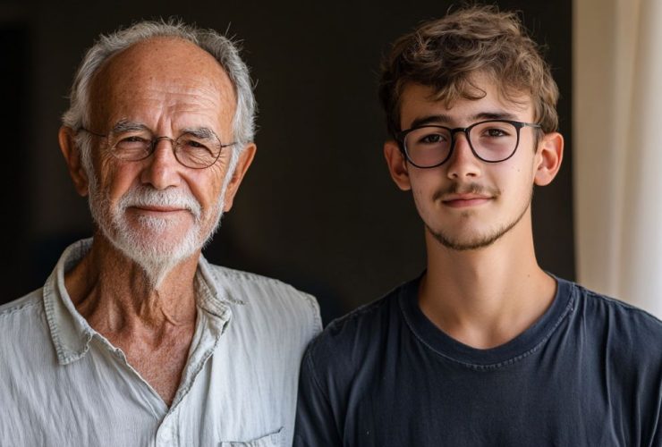 Un grand père et son petit fils
